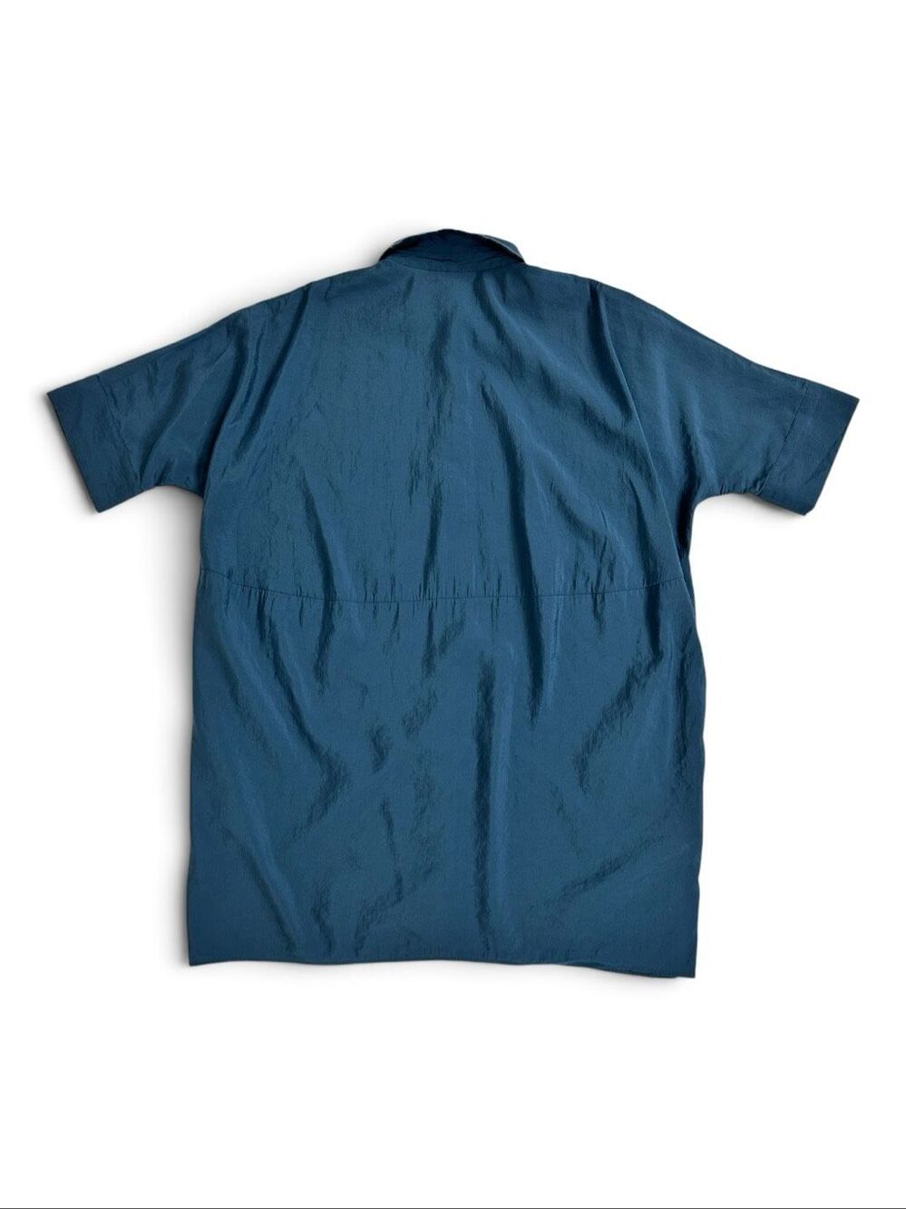 COS Crinkled Woven Oversized Shirt Dress Blue Teal Hidden Placket XS - Picture 4 of 16